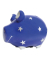 Spardose Schwein klein silberblau