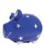 Spardose Schwein klein silberblau