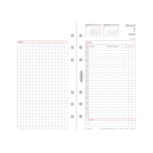 4004182088494 - Jahres-Set Midi 1 Tag 1 Seite Kalendarium 2016 weiß