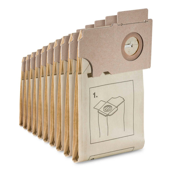 4002667351828 - KÄRCHER 10 x Papierfiltertüten für Teppichbürstsauger CV 36 CW 50 100 6906-097 4002667351828 - KÄRCHER 10 x Papierfiltertüten für Teppichbürstsauger CV 36 CW 50 100 6906-097