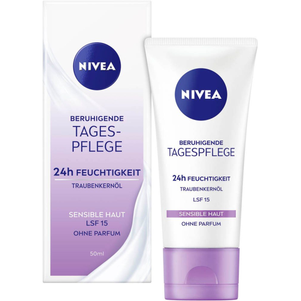 4005900935465 - NIVEA Beruhigende Tagespflege LSF15 Tagescreme mit milder Formel für sensible Haut 50 ml - Tube