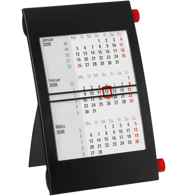 Tischkalender Drehkalender 20262027 schwarzrot
