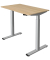 Schreibtisch Move 1 base, elektrisch h&ouml;henverstellbar, 73-123cm (H), 100x60cm (BxT), rechteckig, eiche hell / silber