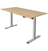 Schreibtisch Move 1 base, elektrisch höhenverstellbar, 73-123cm (H), 160x80cm (BxT), rechteckig, eiche hell / silber