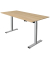 Schreibtisch Move 1 base, elektrisch höhenverstellbar, 73-123cm (H), 160x80cm (BxT), rechteckig, eiche hell / silber