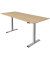 Schreibtisch Move 1 base, elektrisch höhenverstellbar, 73-123cm (H), 180x80cm (BxT), rechteckig, eiche hell / silber