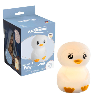 Pinguin Leon LED Nachtlicht weiß 9,23 cm, 0,2 W