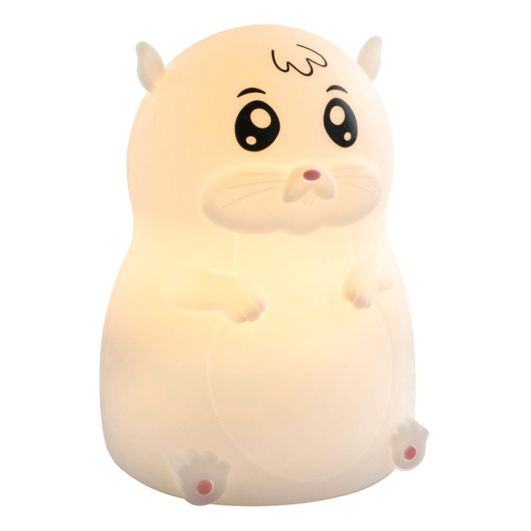 4013674210008 - Nachtlicht Kinder Silikon aufladbar dimmbar 7 Farben Hamster - Ansmann