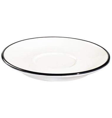 12 ID Fine Untertassen Modest Black Lona weiß 15,0 cm