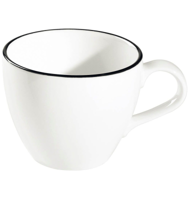12 ID Fine Teetassen Modest Black Alzar weiß 0,2 l