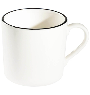 6 ID Fine Kaffeebecher Modest Black Alzar weiß 0,3 l