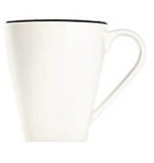6 ID Fine Kaffeebecher Modest Black Piazza weiß 0,3 l