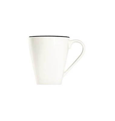 6 ID Fine Kaffeebecher Modest Black Piazza weiß 0,3 l