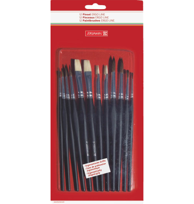 ErgoLine Pinsel-Set Größe 2, 4, 6, 8, 10, 12, 12-teilig