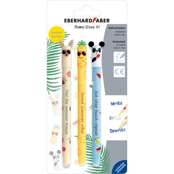 4087205821841 - Animal Erase it! Gelschreiber-Set farbsortiert 07 mm Schreibfarbe blau 4087205821841 3 Stück