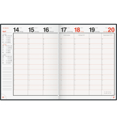 Buchkalender 7027042906, magnum, schwarz, 1 Woche / 2 Seiten, 18,3x24cm (BxH), 2026
