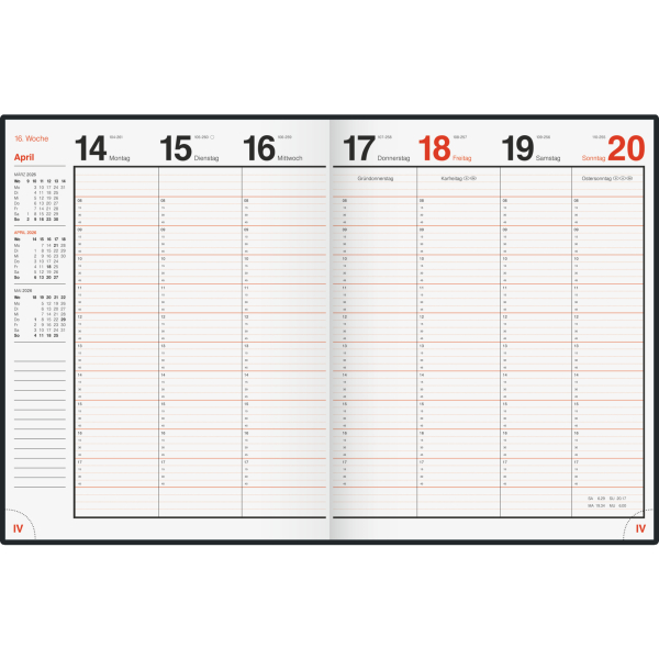 4003273790872 - rido idé Buchkalender 7027042906 magnum schwarz 1 Woche   2 Seiten 183x24cm (BxH) 2026 4003273790872 rido idé