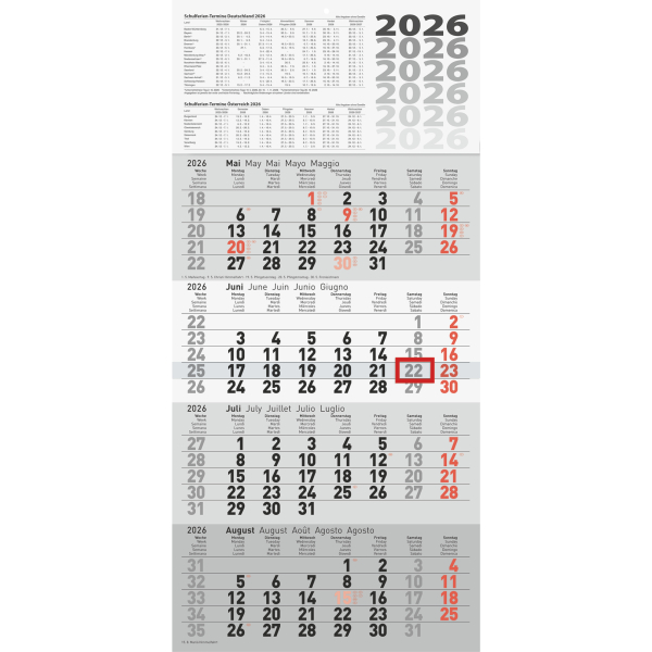 4003273791145 - rido idé Wandkalender 7033420006 30x625cm (BxH) 2026 4003273791145 rido idé