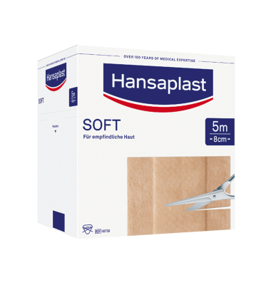 Wundpflaster Soft 48738, 1 Rolle, 8cmx5m, hautfarben