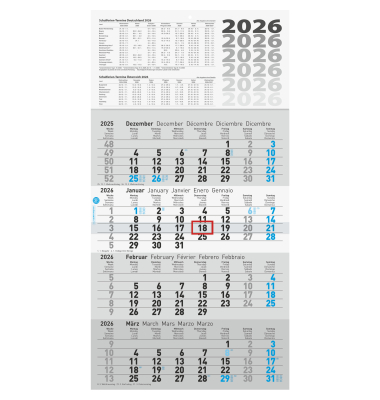 Wandkalender 5070242006, 30x55,5cm (BxH), 2027