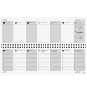 Querkalender 5072921806, 1 Woche / 2 Seiten, 42x13,7cm (BxH), 2026
