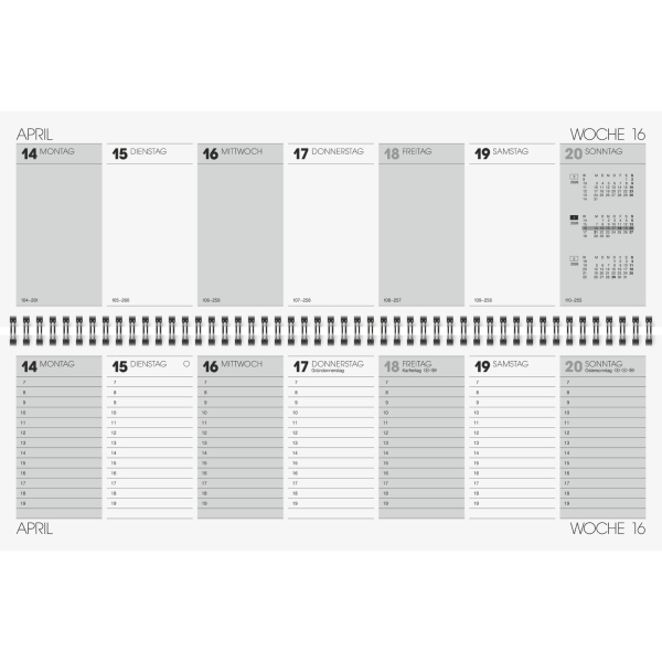 4061947145434 - Schreibtischquerkalender 5072921806 1 Woche   2 Seiten 42x137cm (BxH) 2026 4061947145434 Glocken
