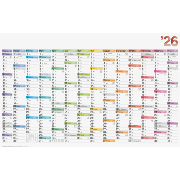 4061947145922 - Plakatkalender 1070117006 14 Monate   1 Seite 106x666cm (BxH) 2026 4061947145922 Brunnen