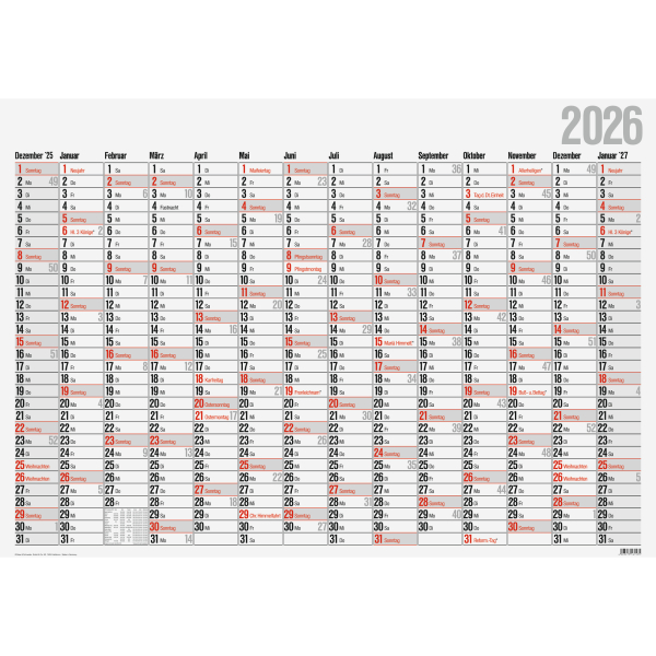 4061947146585 - Plakatkalender 5044312006 14 Monate   1 Seite 98x685cm (BxH) 2026 4061947146585 Glocken