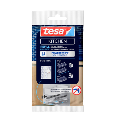 Klebepads 70064-00000 Powerstrips KITCHEN Refill, 15 St&uuml;ck, 90x4x175mm (LxBxT), wiederabl&ouml;sbar