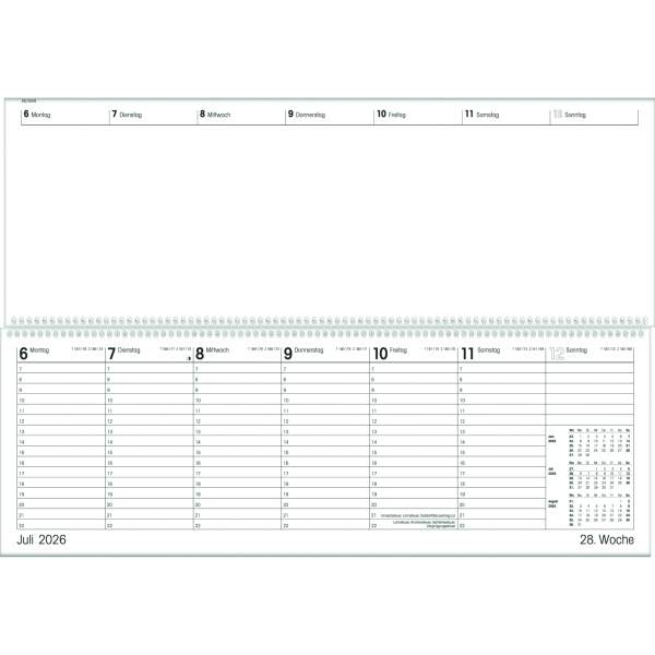 4069095000438 - Querkalender 126-0700 Giganta 1 Woche   2 Seiten 422x148cm (BxH) 2026 4069095000438 Zettler