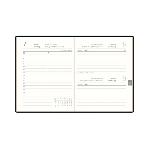 4069095000889 - Taschenkalender 610-1001 sortiert 1 Tag   1 Seite Sa So 1 Seite 102x142cm (BxH) 2026 4069095000889 Zettler