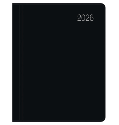 Taschenkalender 660-1020, 660, schwarz, 1 Woche / 2 Seiten, 8,3x10,7cm, 2026