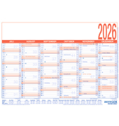 Tafelkalender 908-1315, 6 Monate / 1 Seite, 29x21cm (BxH) (A4 quer), 2025