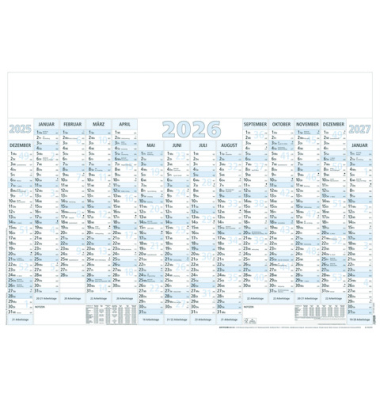 Plakatkalender 915-0015, 14 Monate / 1 Seite, 100x70cm (BxH), 2026