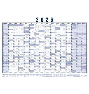 Plakatkalender 918-0015, 16 Monate / 1 Seite, 100x70cm (BxH), 2026