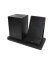 Schreibtisch-Organizer mit Qi-Ladefunktion schwarz Lederimitat 21,0 x 10,5 x 14,3 cm