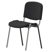 Besucherstuhl ISO, anthrazit / chrom, 4-Fuß-Gestell
