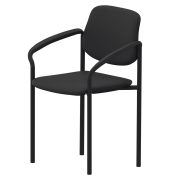 Besucherstuhl STYL ARM, anthrazit / schwarz, mit Armlehnen, 4-Fu&szlig;-Gestell