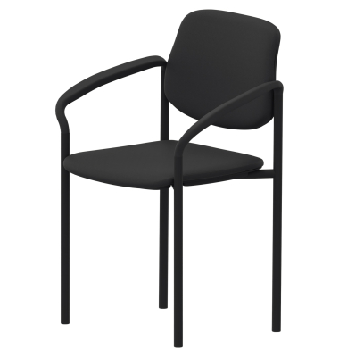 Besucherstuhl STYL ARM, anthrazit / schwarz, mit Armlehnen, 4-Fu&szlig;-Gestell