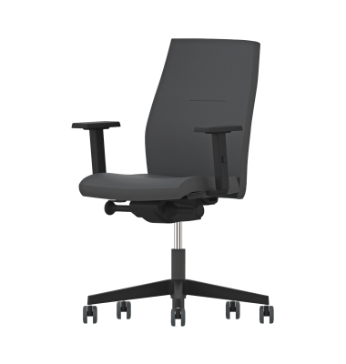 B&uuml;rodrehstuhl SO-one, schwarz / schwarz, mit Armlehnen, bis 150kg, ohne Kopfst&uuml;tze