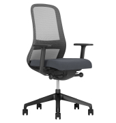 B&uuml;rodrehstuhl Souly, schwarz / schwarz, mit Armlehnen, bis 110kg, ohne Kopfst&uuml;tze