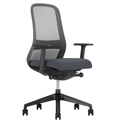 B&uuml;rodrehstuhl Souly, schwarz / schwarz, mit Armlehnen, bis 110kg, ohne Kopfst&uuml;tze