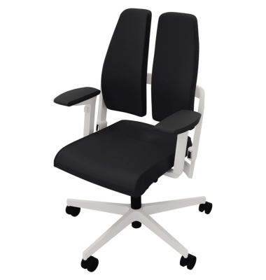 Bürodrehstuhl Xilium Duo Back, schwarz, mit Armlehnen, bis 150kg