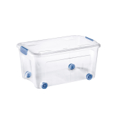 Aufbewahrungsbox Combi Box mit Clipdeckel und Rollen 8035656ABM, 43 Liter, mit Deckel, au&szlig;en 539x380x290mm, Kunststoff transpare
