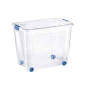 Aufbewahrungsbox Combi Box mit Clipdeckel und Rollen 8035657ABM, 67 Liter, mit Deckel, au&szlig;en 593x380x470mm, Kunststoff transpare