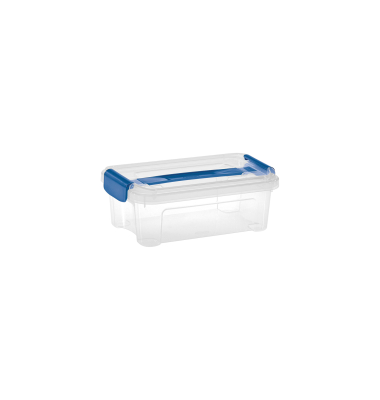 Aufbewahrungsbox Combi Box Henkel 8034299ABM, 2,5 Liter, mit Clipdeckel, außen 272x170x102mm, Kunststoff transparent/ozeanblau