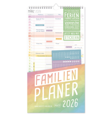 Familienplaner 2026 Rainbow