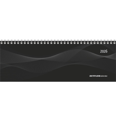 Tischkalender 2026 1W2S quer schwarz