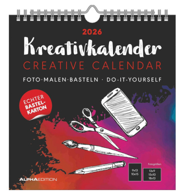Bastelkalender 2026 M schwarz