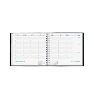 Wochenkalender 790-1020, Assessor, schwarz, Pr&auml;gung: Assessor in wei&szlig;, 1 Woche /  2 Seiten, 15,8x14,7cm, 2026